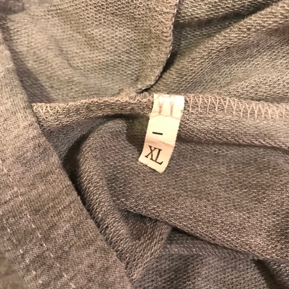 Jersey Stripe Pullover Hoodie Sweatshirt Womens Size XL Junior Grey Saturn - Picture 4 of 11